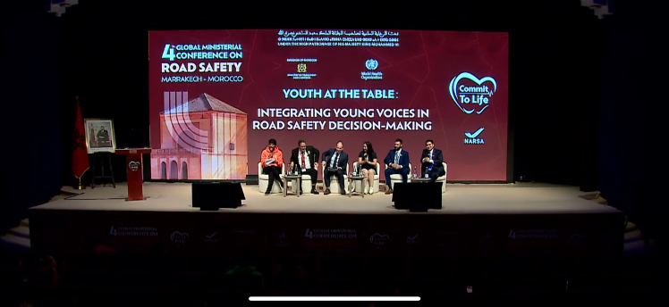 A photo of the stage for the 3rd Global Youth Assembly for Road Safety in Morocco 