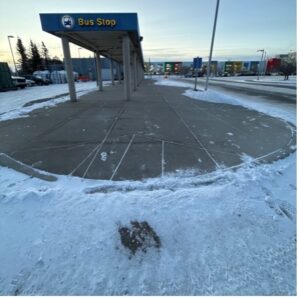 Photo of snowy road in Calgary, Alberta