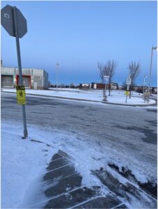 Photo of snowy road in Calgary, Alberta