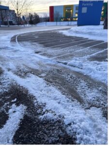 Photo of snowy road in Calgary, Alberta