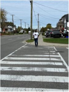Photo of a crosswalk in Hamilton, Ontario