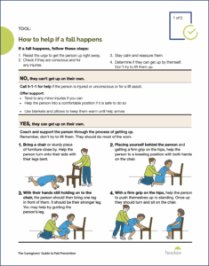 Image of Caregivers Guide tool -- How to help if a fall happens