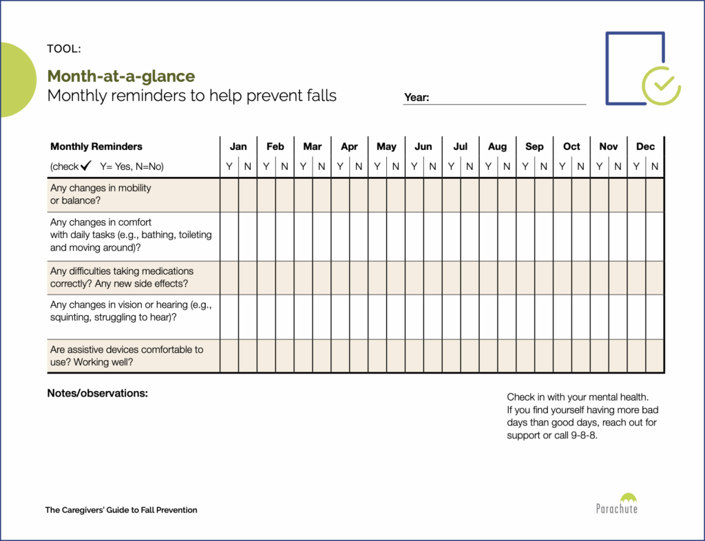 Caregivers’ Guide to Fall Prevention – Parachute