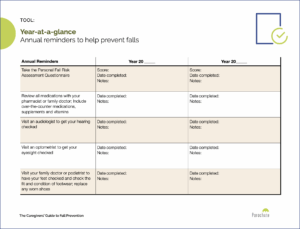 Image of Caregivers Guide tool -- Year at a glance
