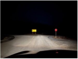 Photo of dark road in Trout River, Newfoundland