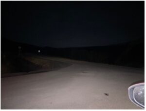 Photo of dark road in Trout River, Newfoundland