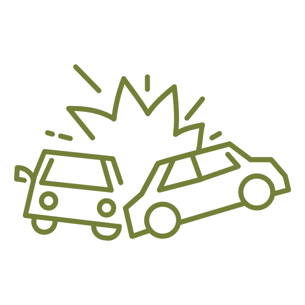 Icon of car collision