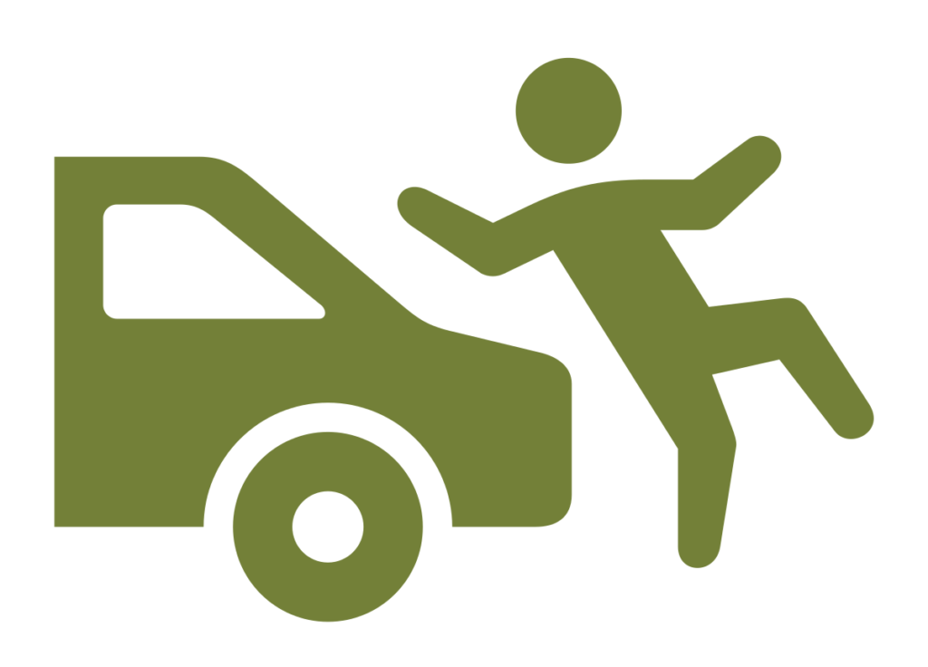 Icon of person being struck by a car