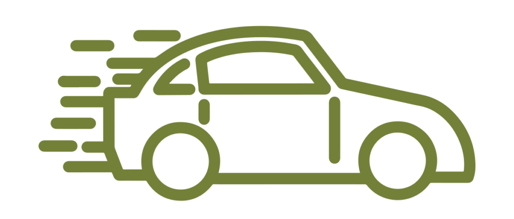 Icon of speeding car